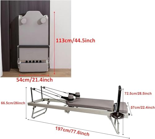 Foldable Pilates Reformer Machine for Home Gym 440 lb Capacity