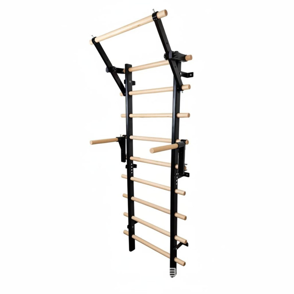 Wall-Mounted Stall Bars with Pull-Up Station for Home Gym