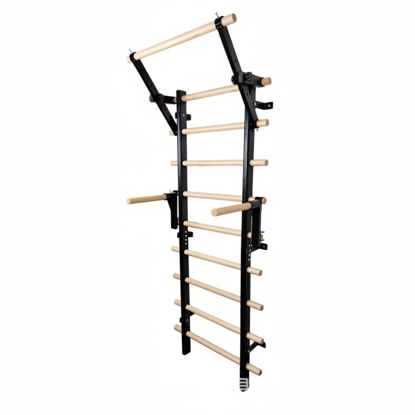 Wall-Mounted Stall Bars with Pull-Up Station for Home Gym