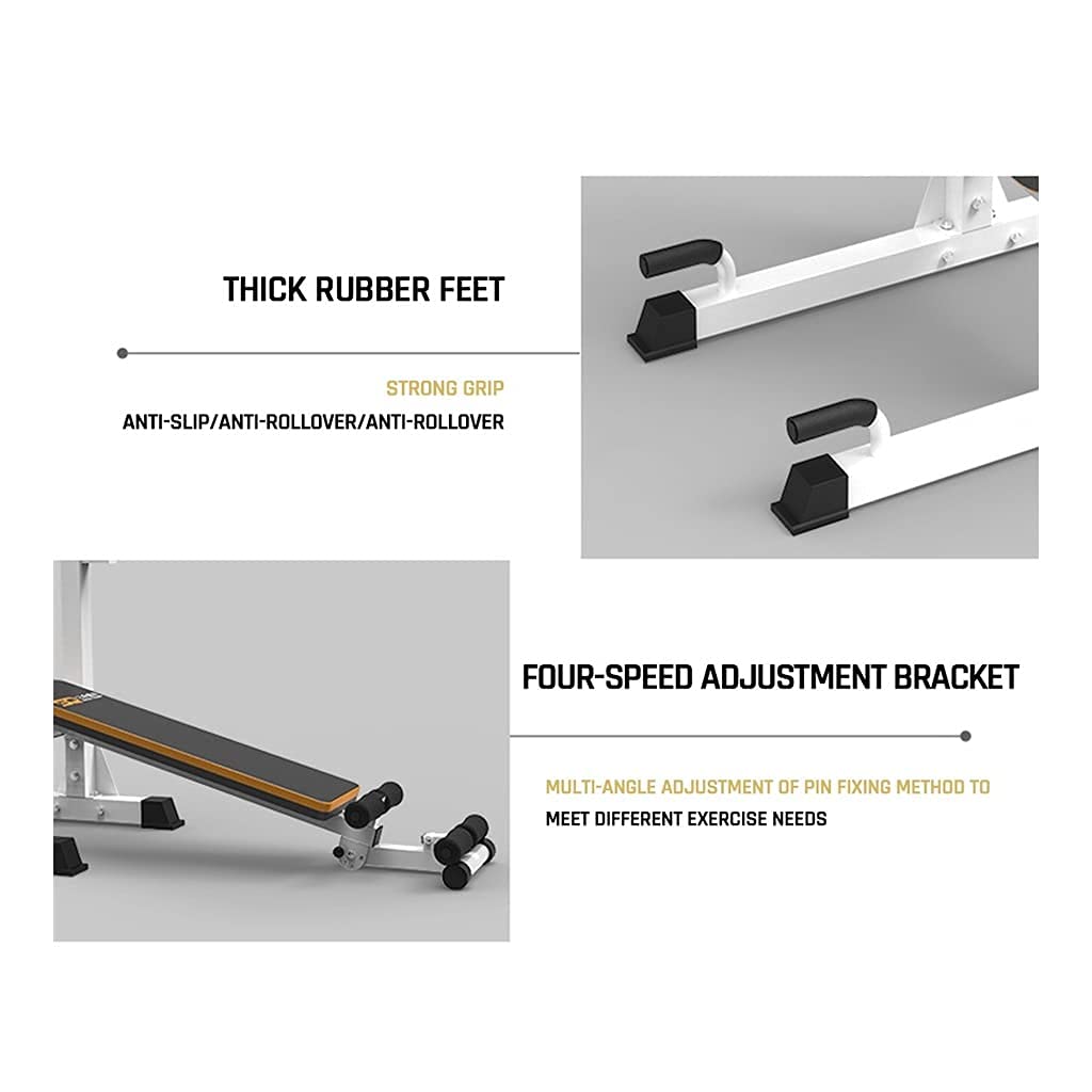 Multi-Function Power Tower with Weight Bench and Barbell Rack