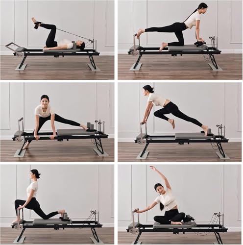 Foldable Pilates Reformer Machine for Home Gym 440 lb Capacity
