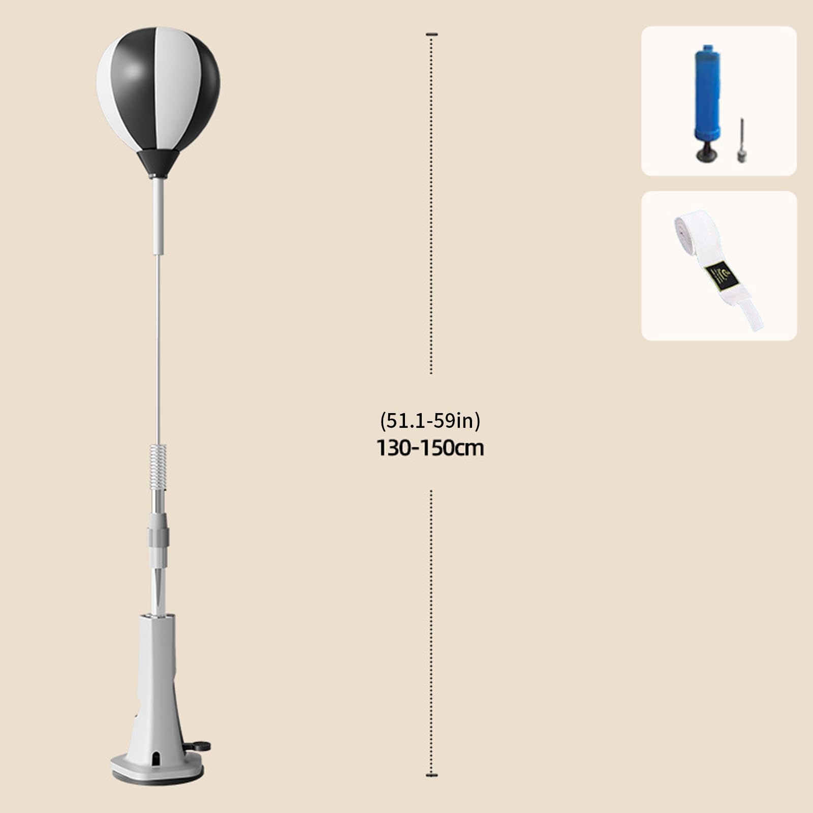 Height Adjustable Freestanding Reflex Punching Ball with Suction Base