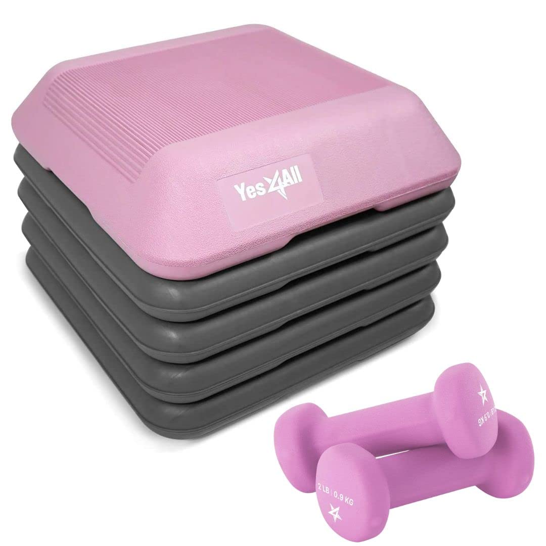 Adjustable Aerobic Step Platform with Stackable Risers