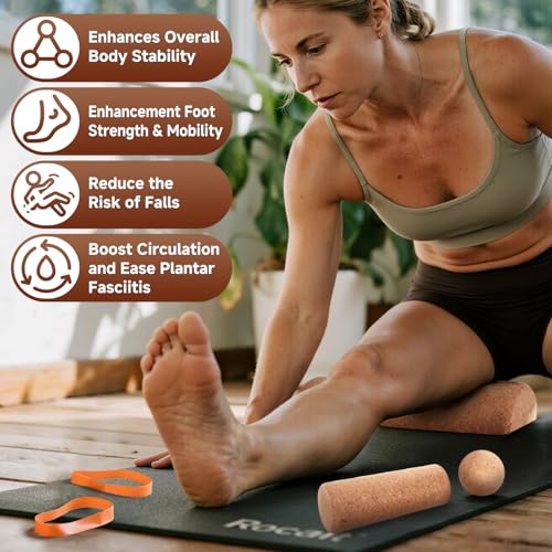 Cork Balance Board and Yoga Block Set for Strength Training