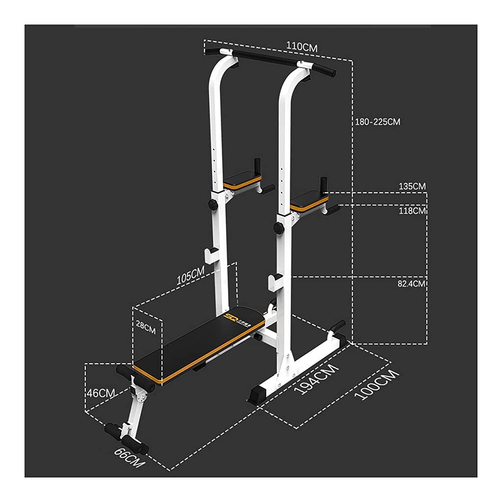 Multi-Function Power Tower with Weight Bench and Barbell Rack
