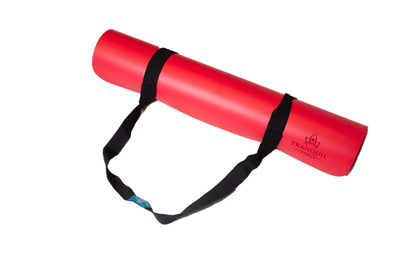 Natural Yoga Exercise Mat with Carry Strap