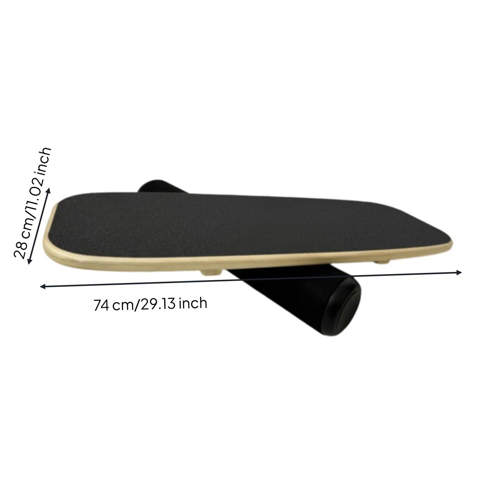 Wooden Balance Board with Roller for Stability Training