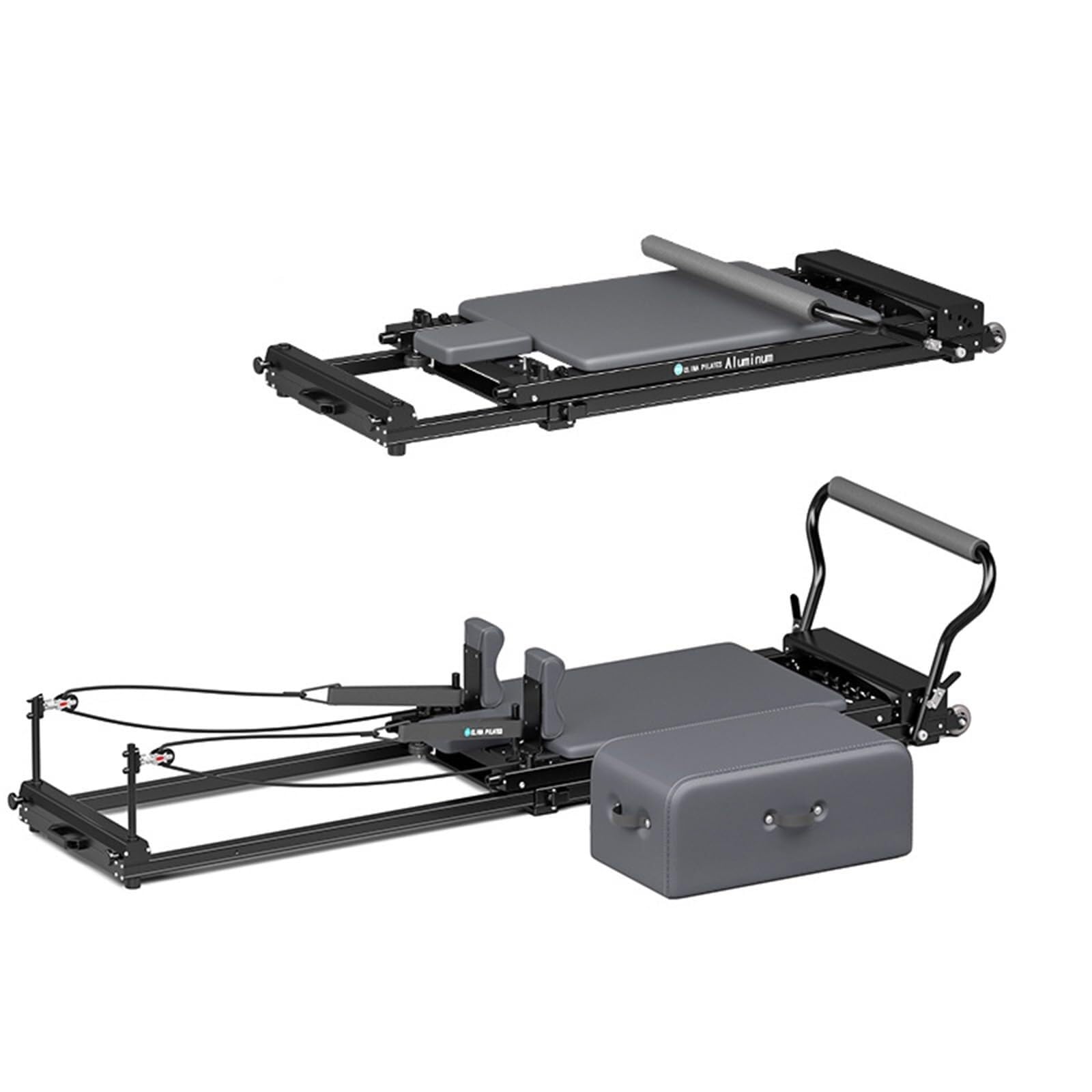 Portable Foldable Pilates Reformer with Adjustable Resistance