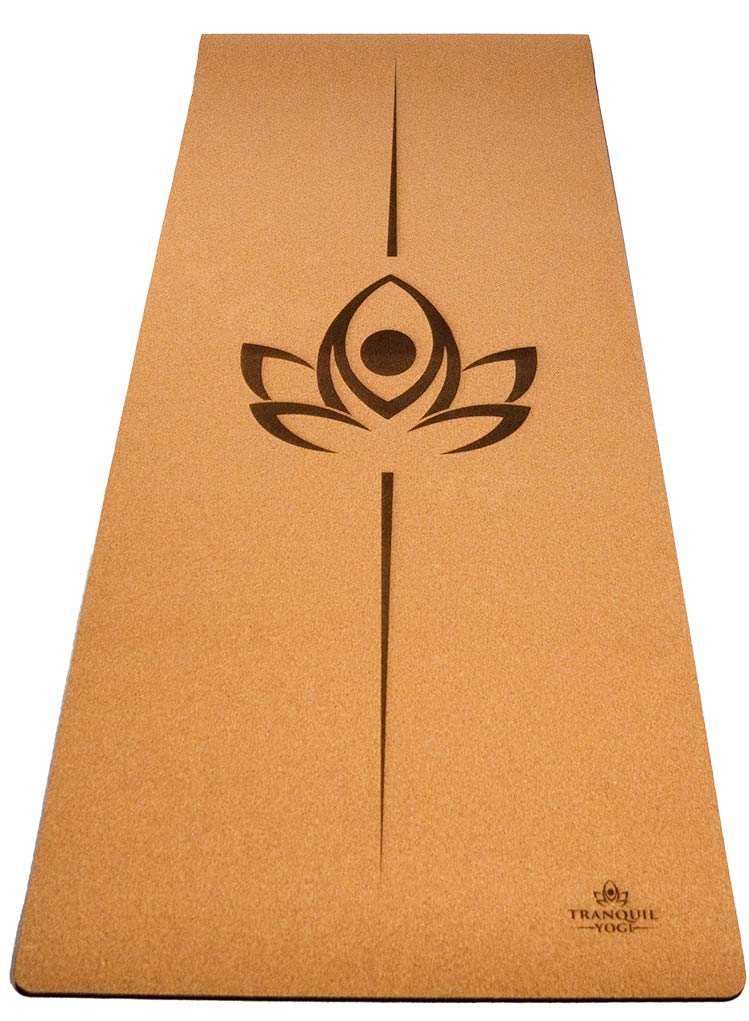 Natural Yoga Exercise Mat with Carry Strap