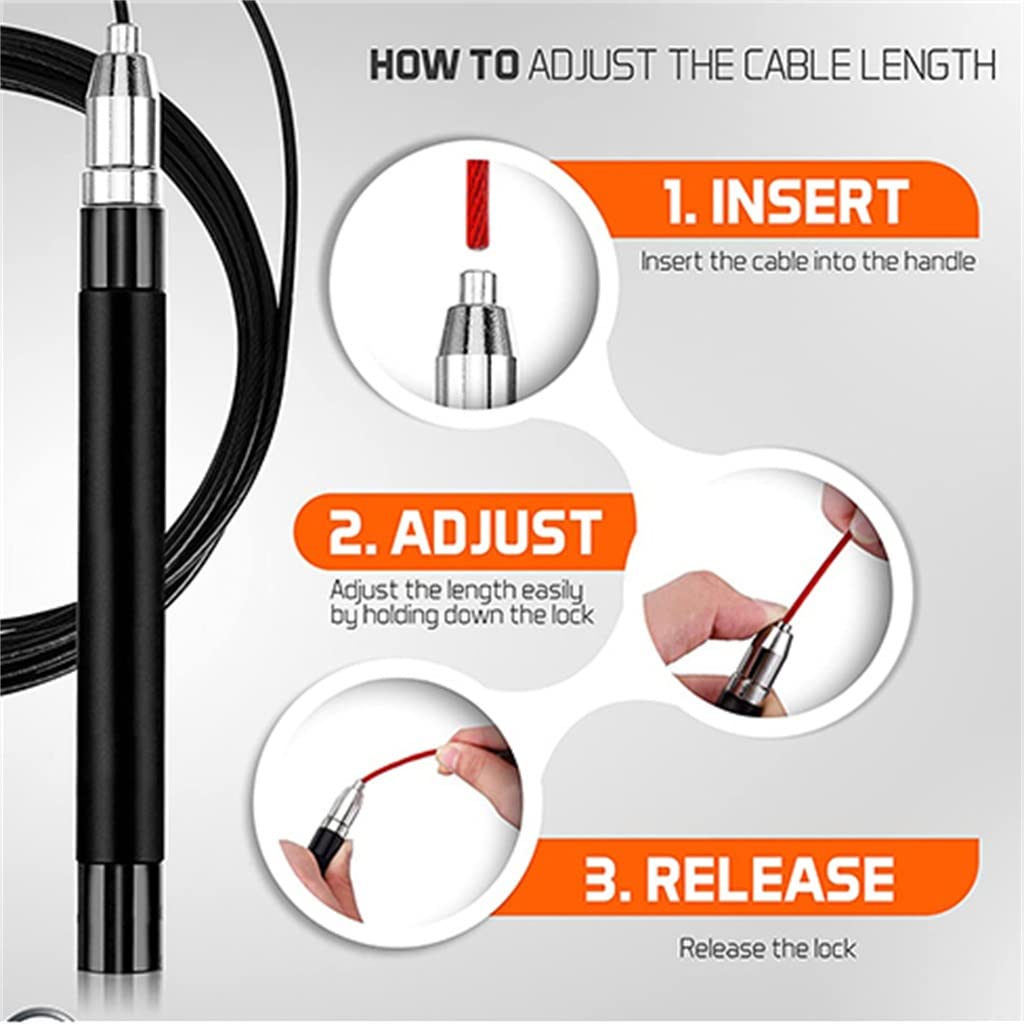 High-Speed Adjustable Speed Jump Rope with Steel Cable