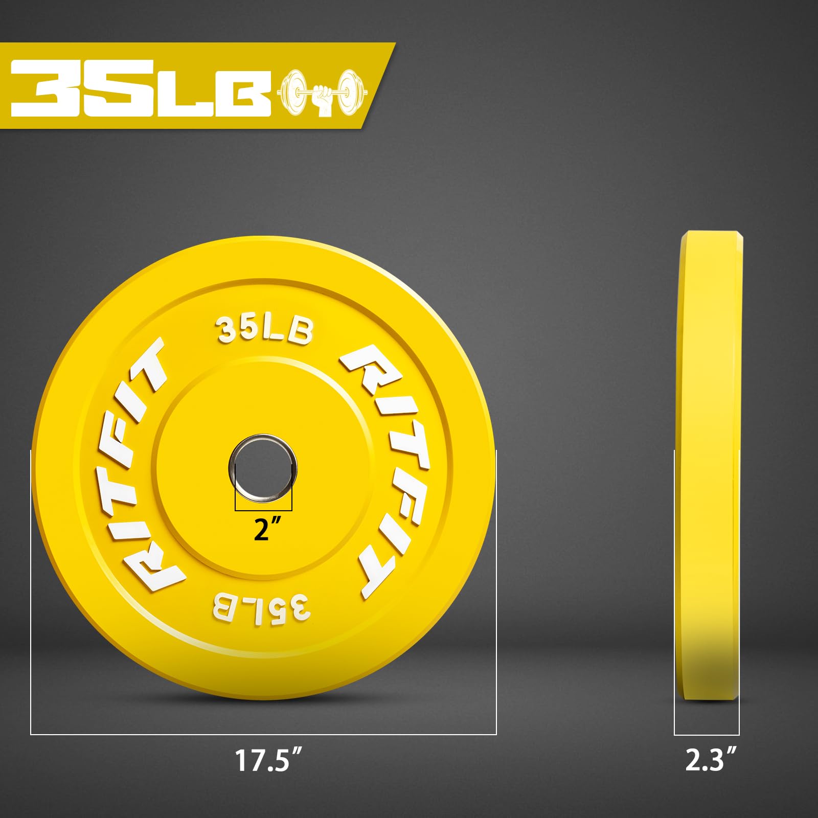 Olympic Rubber Bumper Weight Plate with Steel Insert
