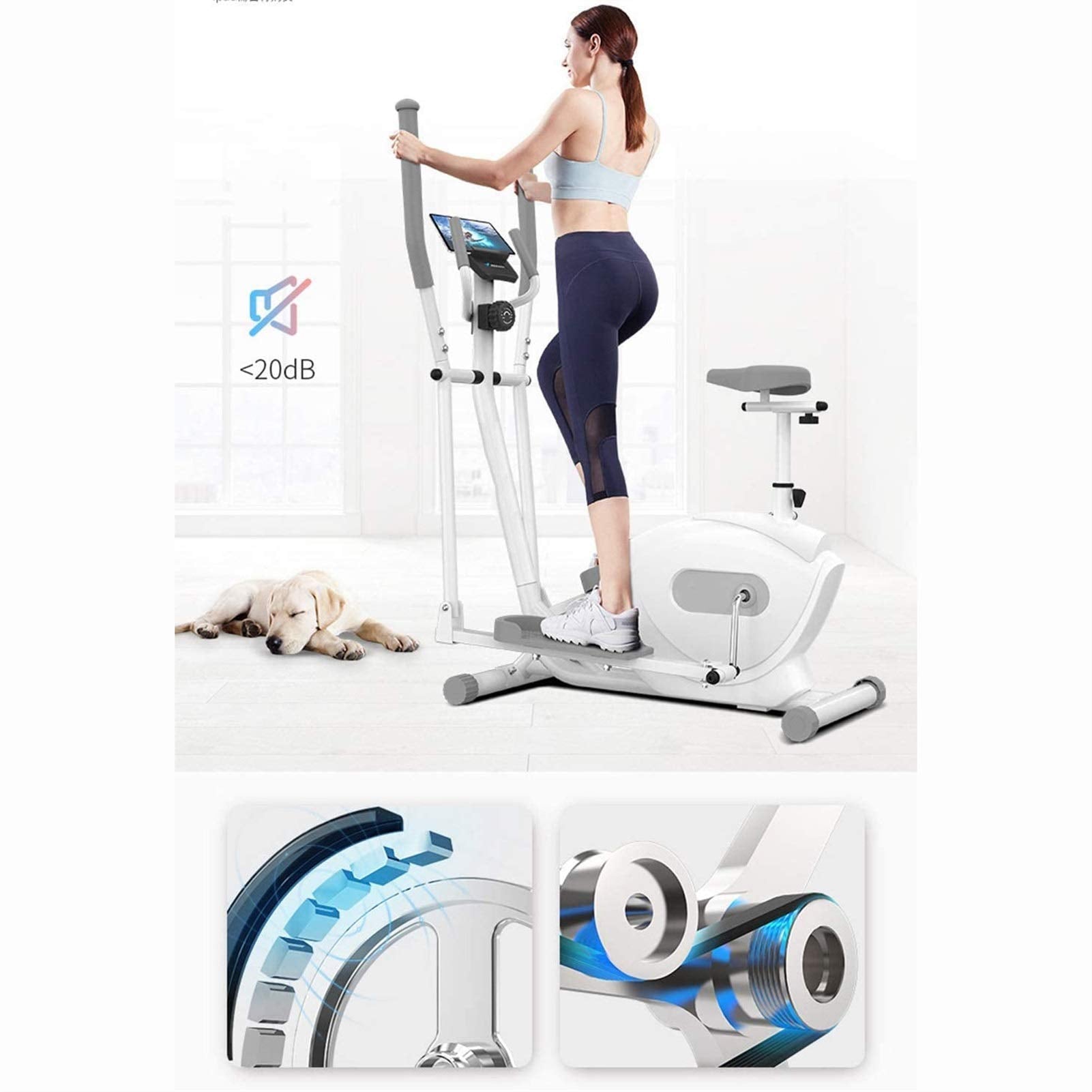 Magnetic Elliptical Cross Trainer with Stepper for Home Fitness