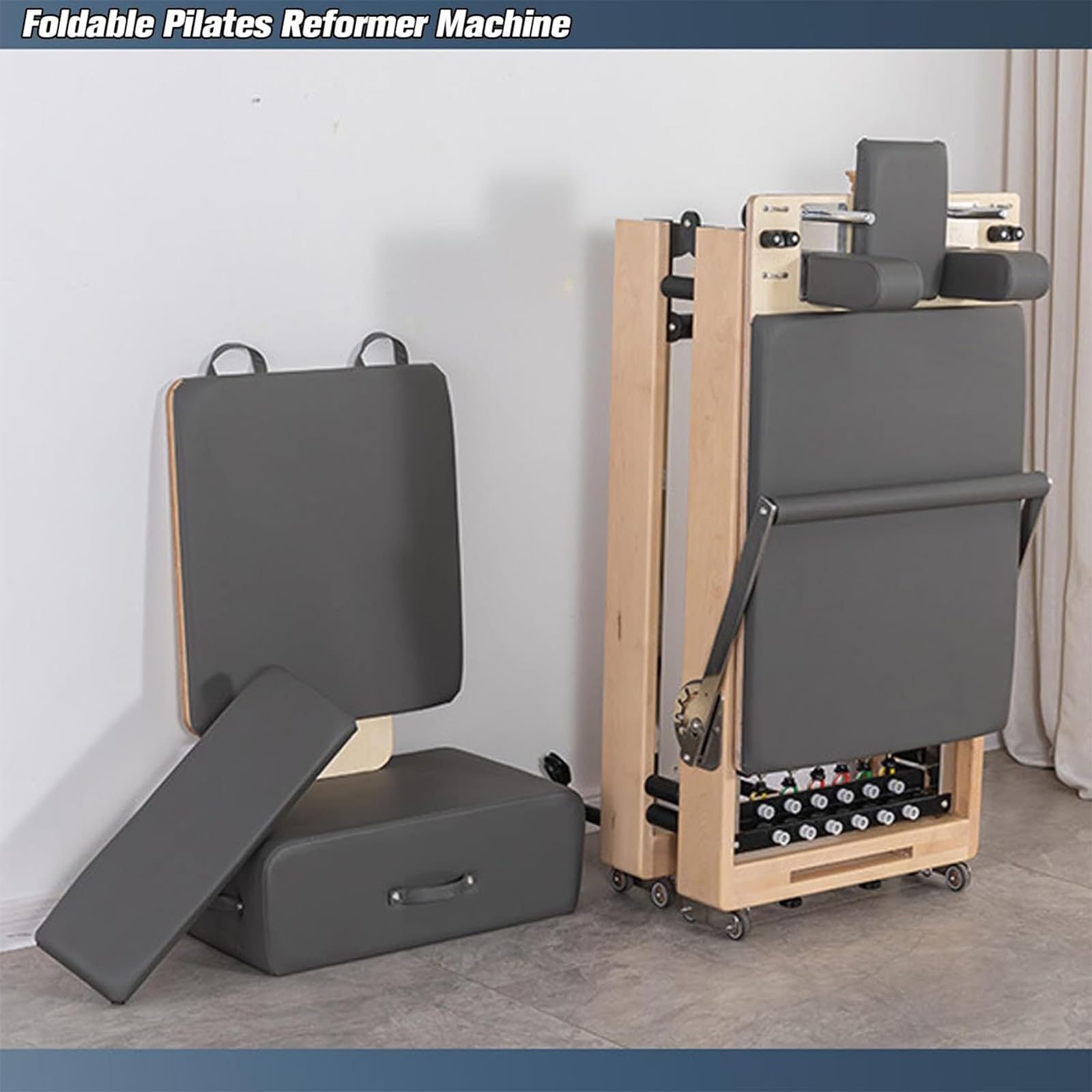 Foldable Pilates Reformer Machine with Adjustable Core Bed