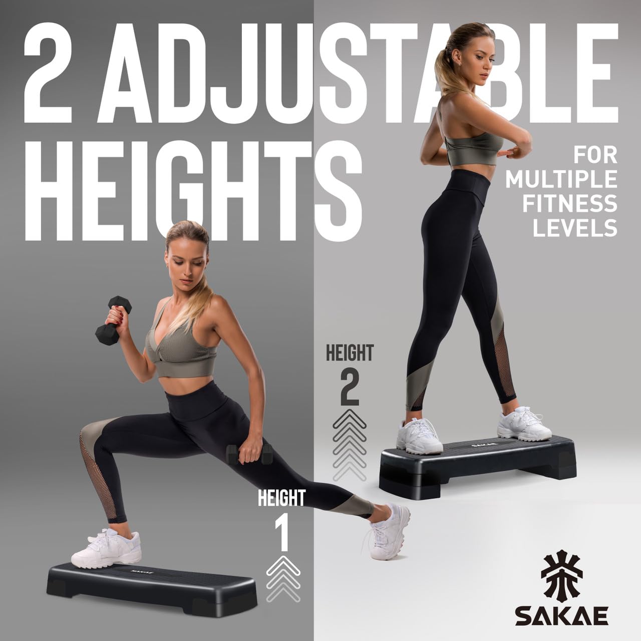 Adjustable Aerobic Step Platform Fitness Set with Accessories