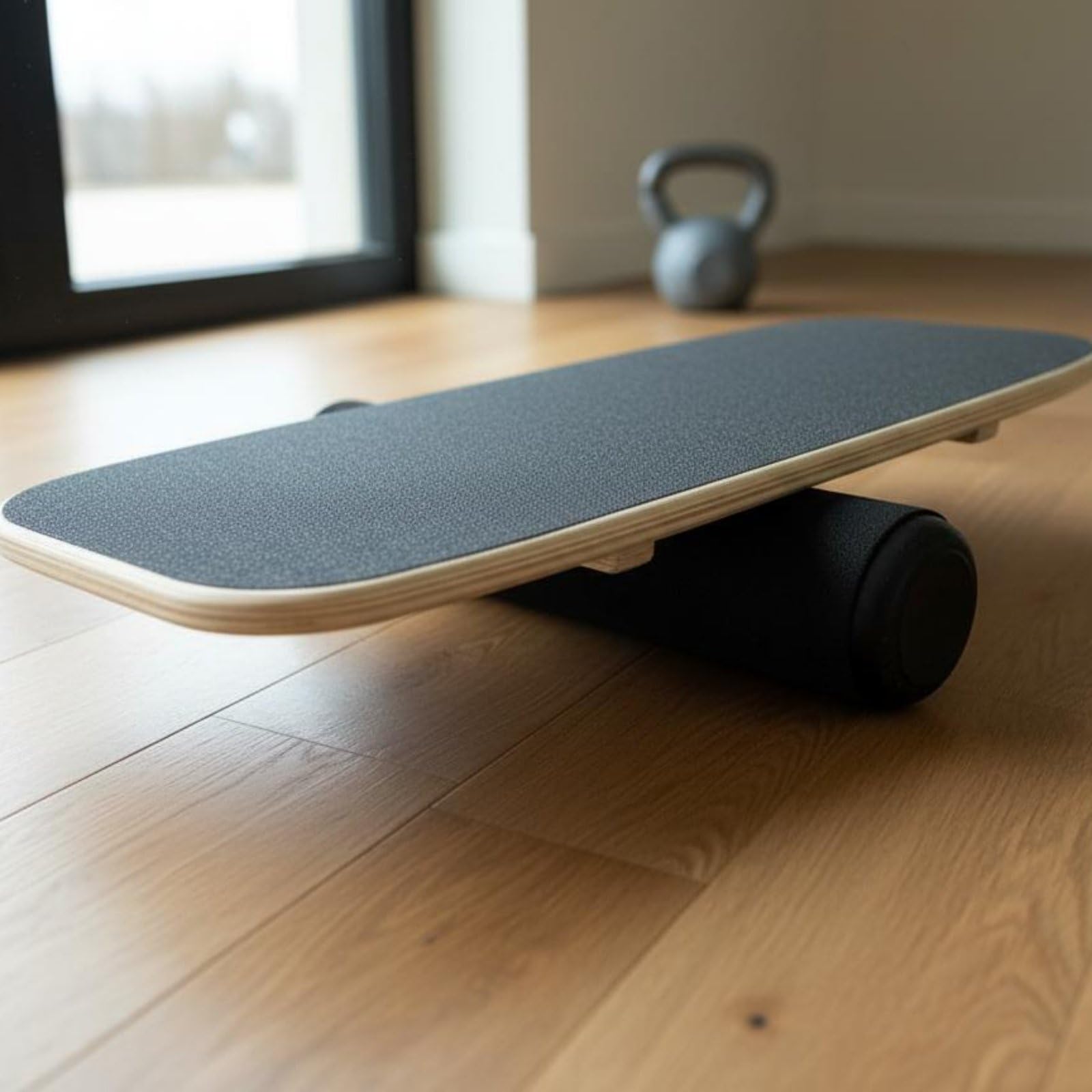 Wooden Balance Board with Roller for Stability Training