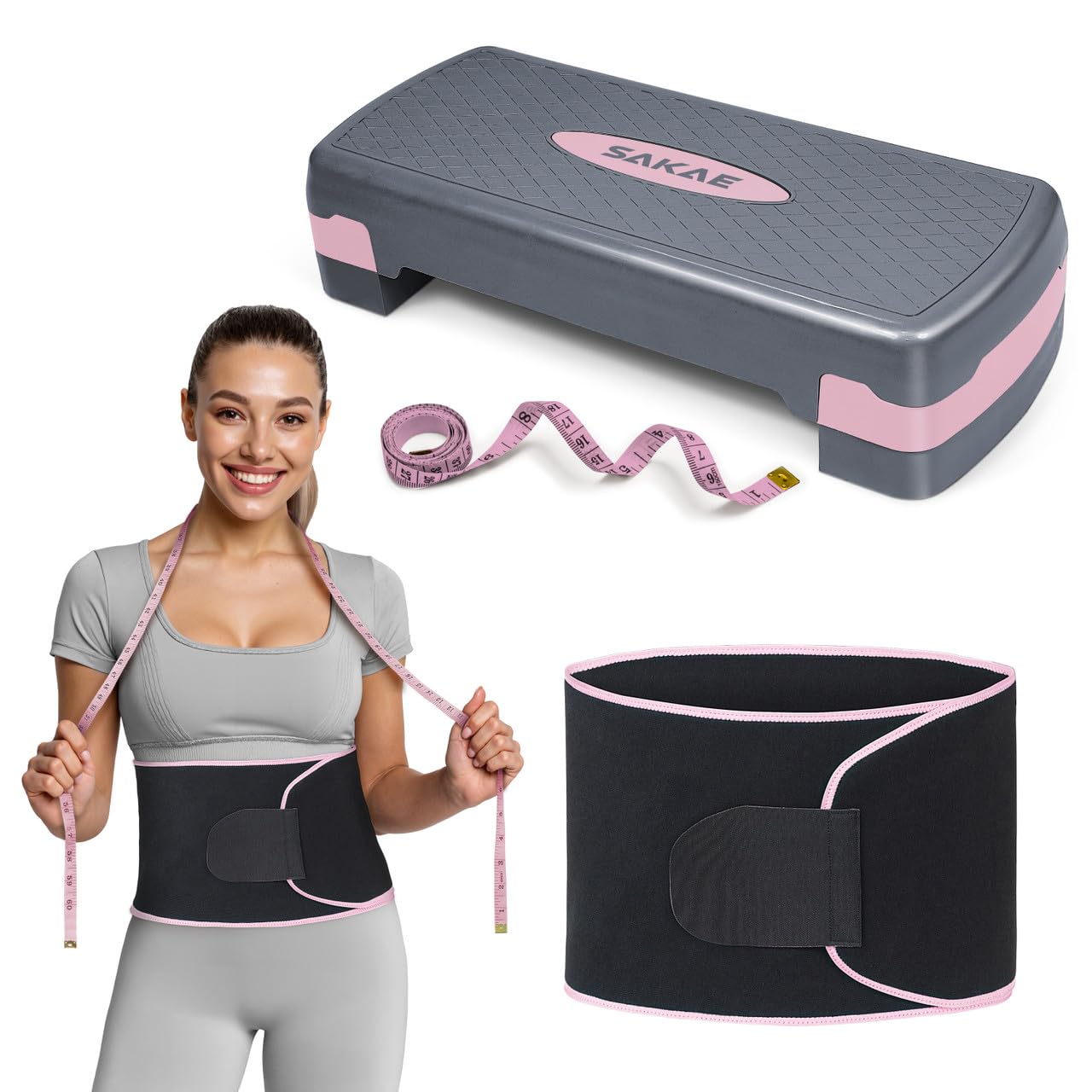 Adjustable Aerobic Step Platform Fitness Set with Accessories
