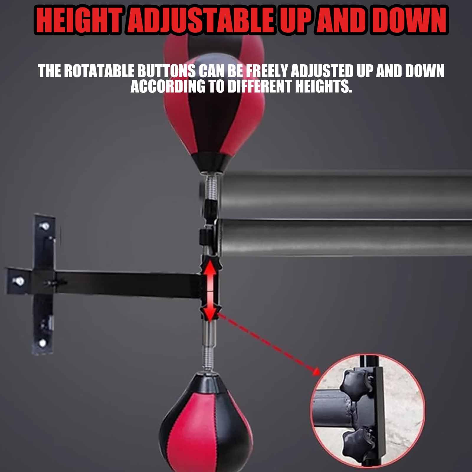 Wall-Mounted Reflex Boxing Bar with Dual Punching Balls