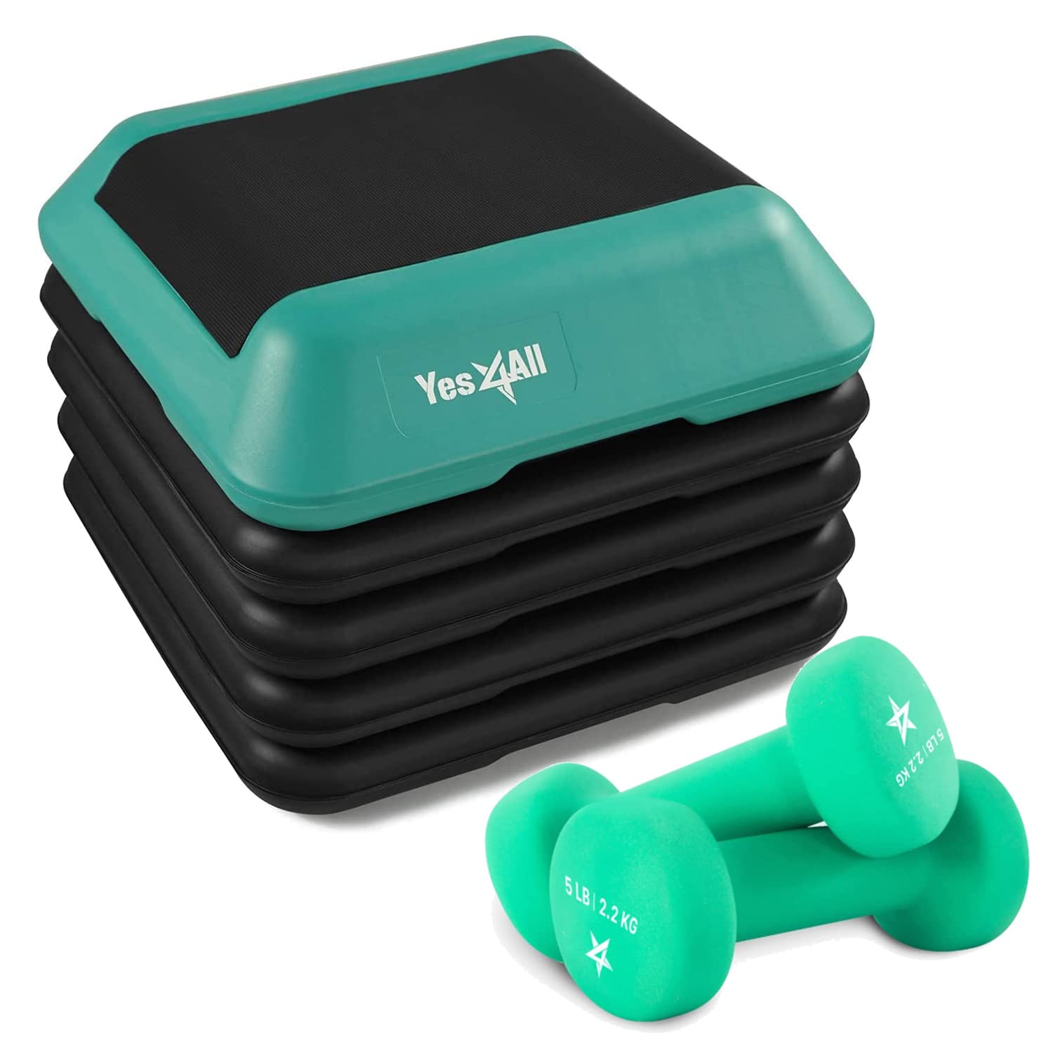 Adjustable Aerobic Step Platform with Stackable Risers