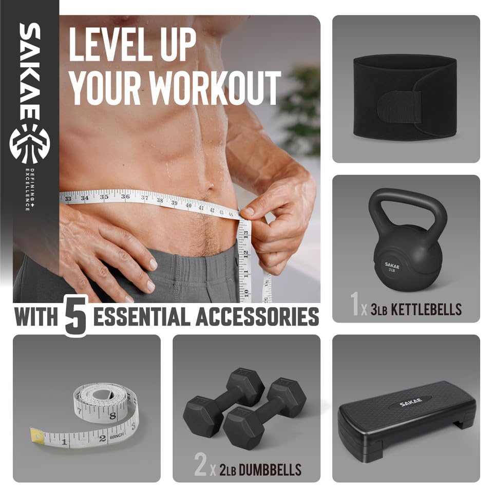 Adjustable Aerobic Step Platform Fitness Kit with Weights