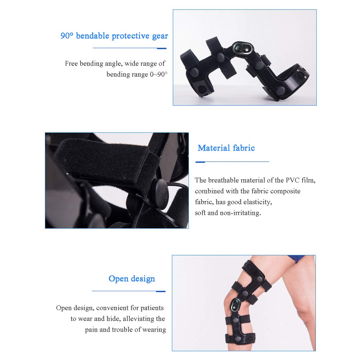 Adjustable Hinged Knee ROM Brace for ACL Recovery and Joint Support