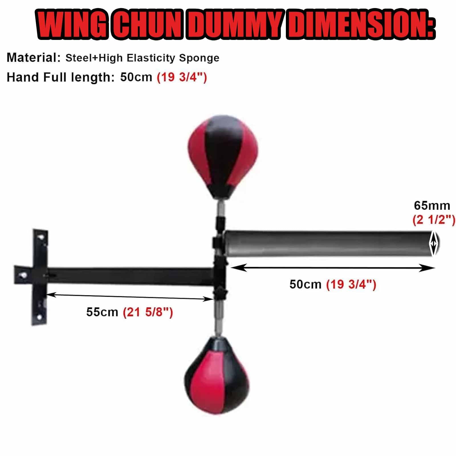 Wall-Mounted Reflex Boxing Bar with Dual Punching Balls