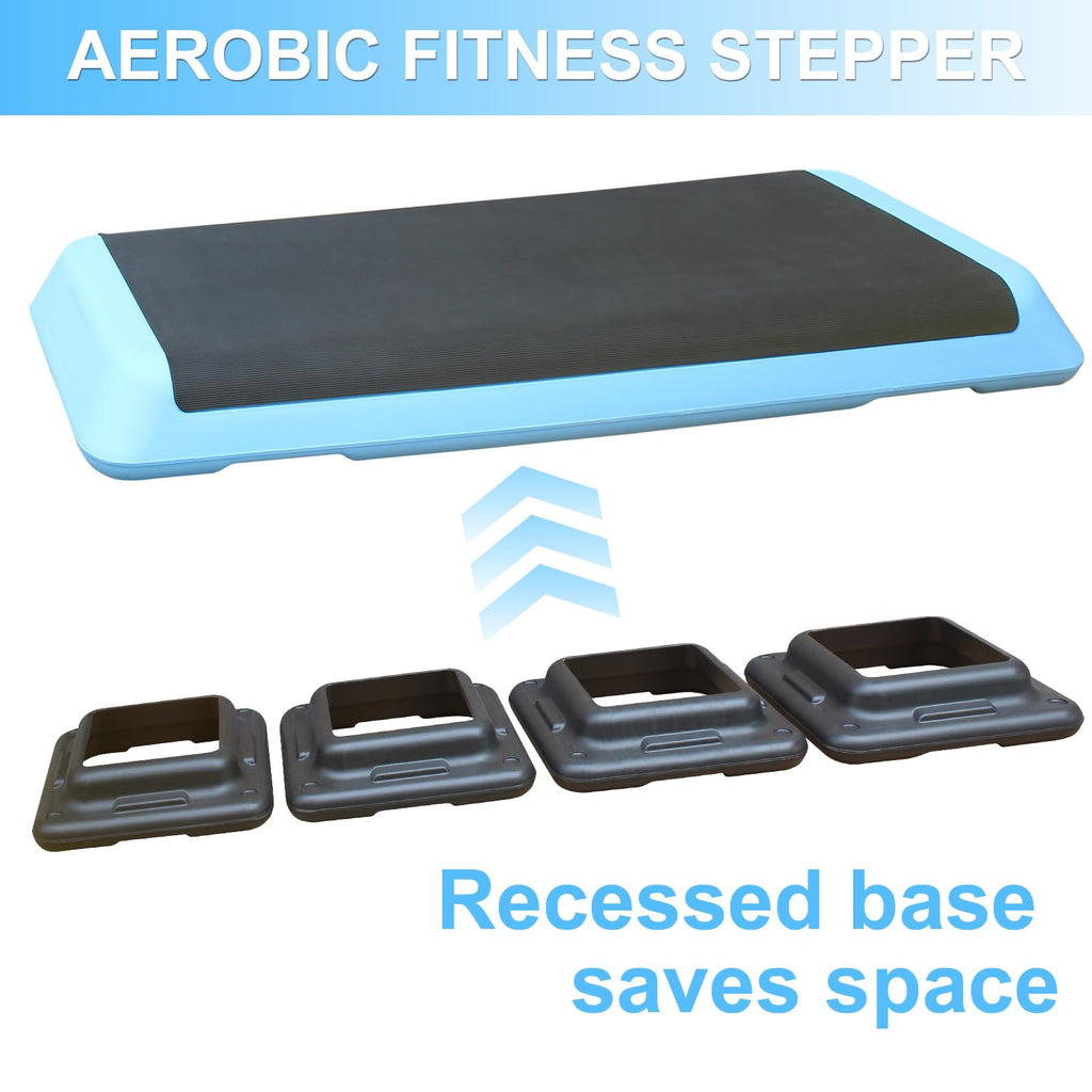 Adjustable Aerobic Step Platform with Risers for Home Gym