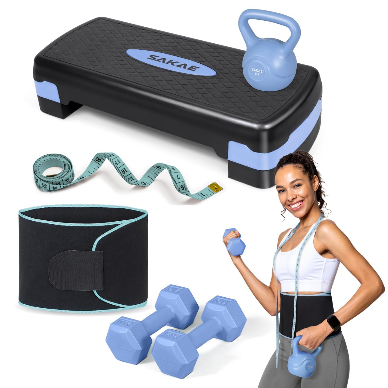 Adjustable Aerobic Step Platform Fitness Set with Accessories