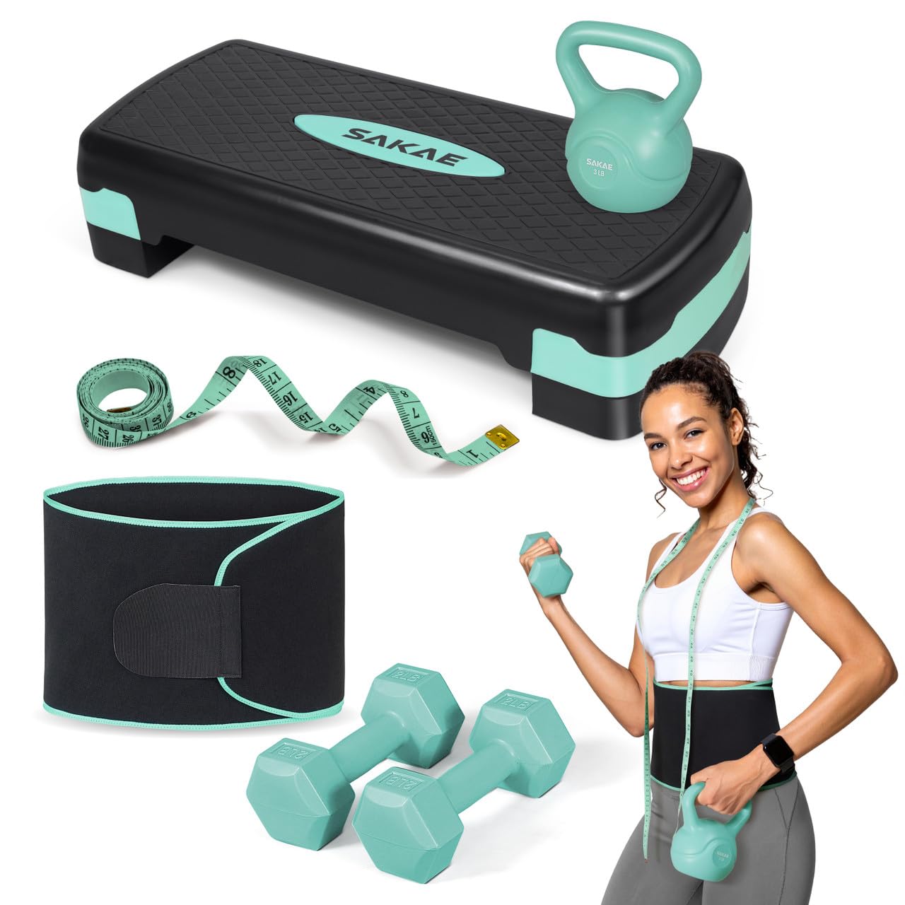 Adjustable Aerobic Step Platform Fitness Set with Accessories
