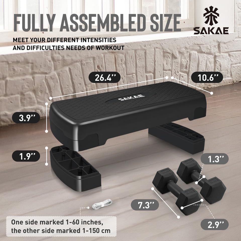 Adjustable Aerobic Step Platform Fitness Set with Accessories