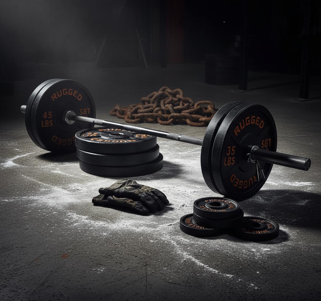 Cast Iron Olympic Weight Plate Set, 455 lb