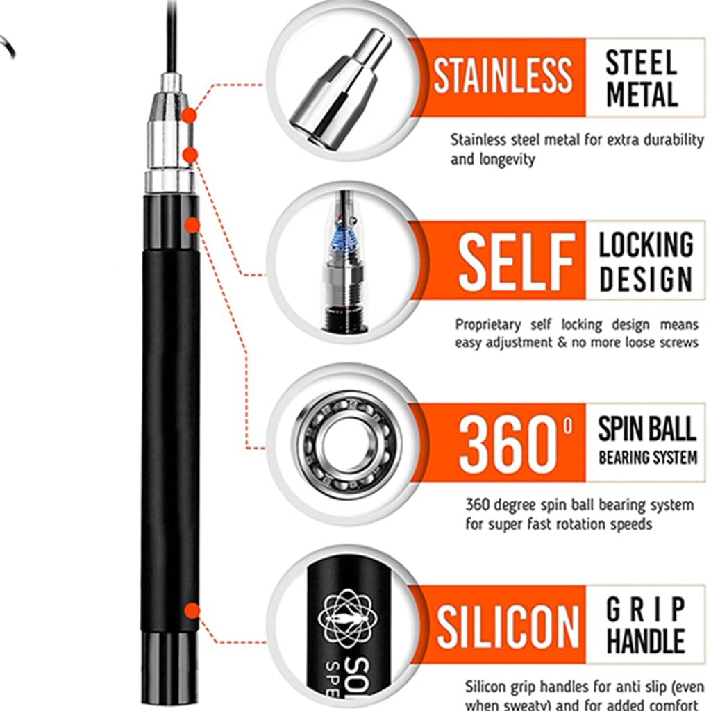 High-Speed Adjustable Speed Jump Rope with Steel Cable