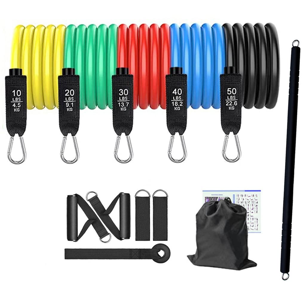 Adjustable Pilates Bar with Resistance Bands for Home Workout