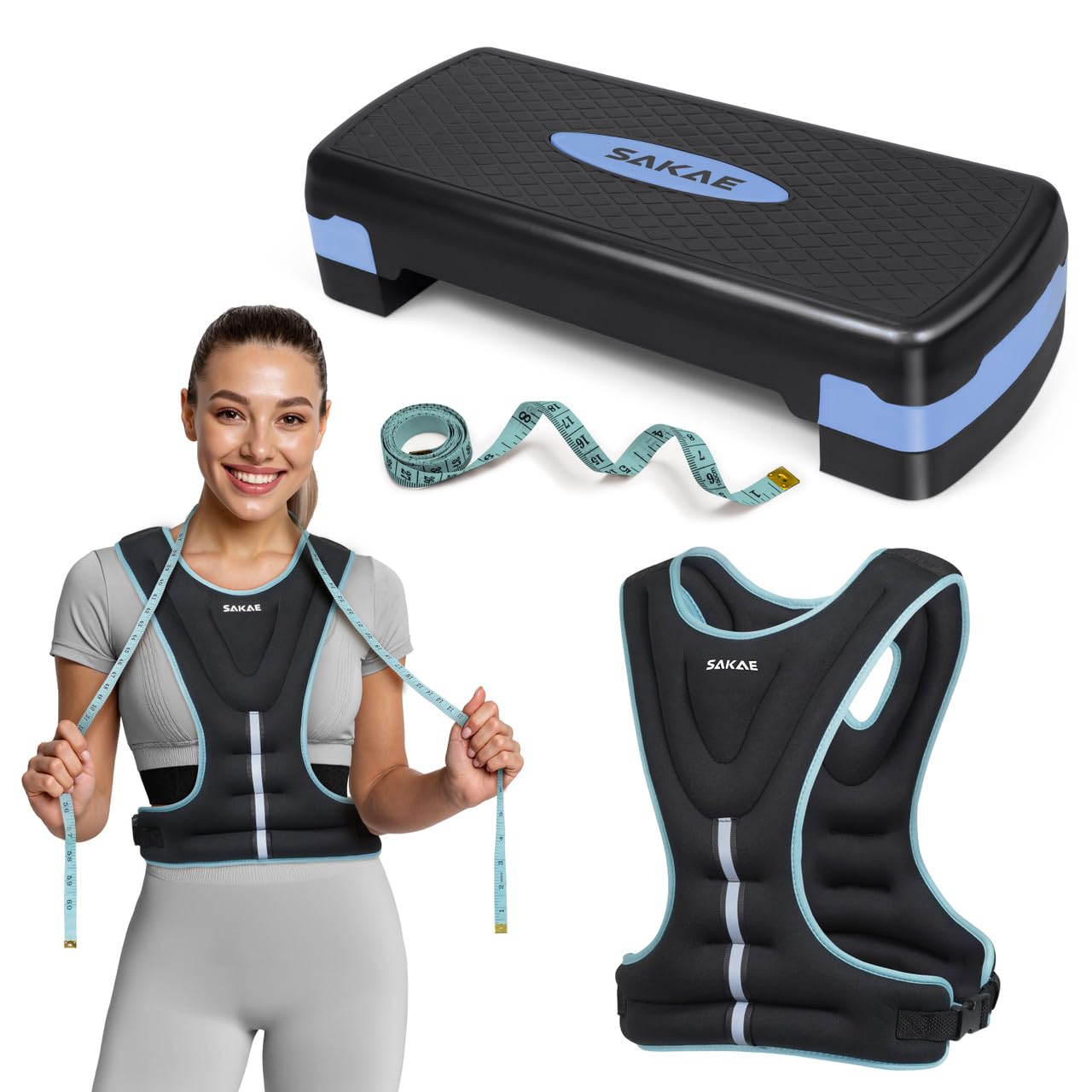 Adjustable Aerobic Step Platform Fitness Set with Accessories