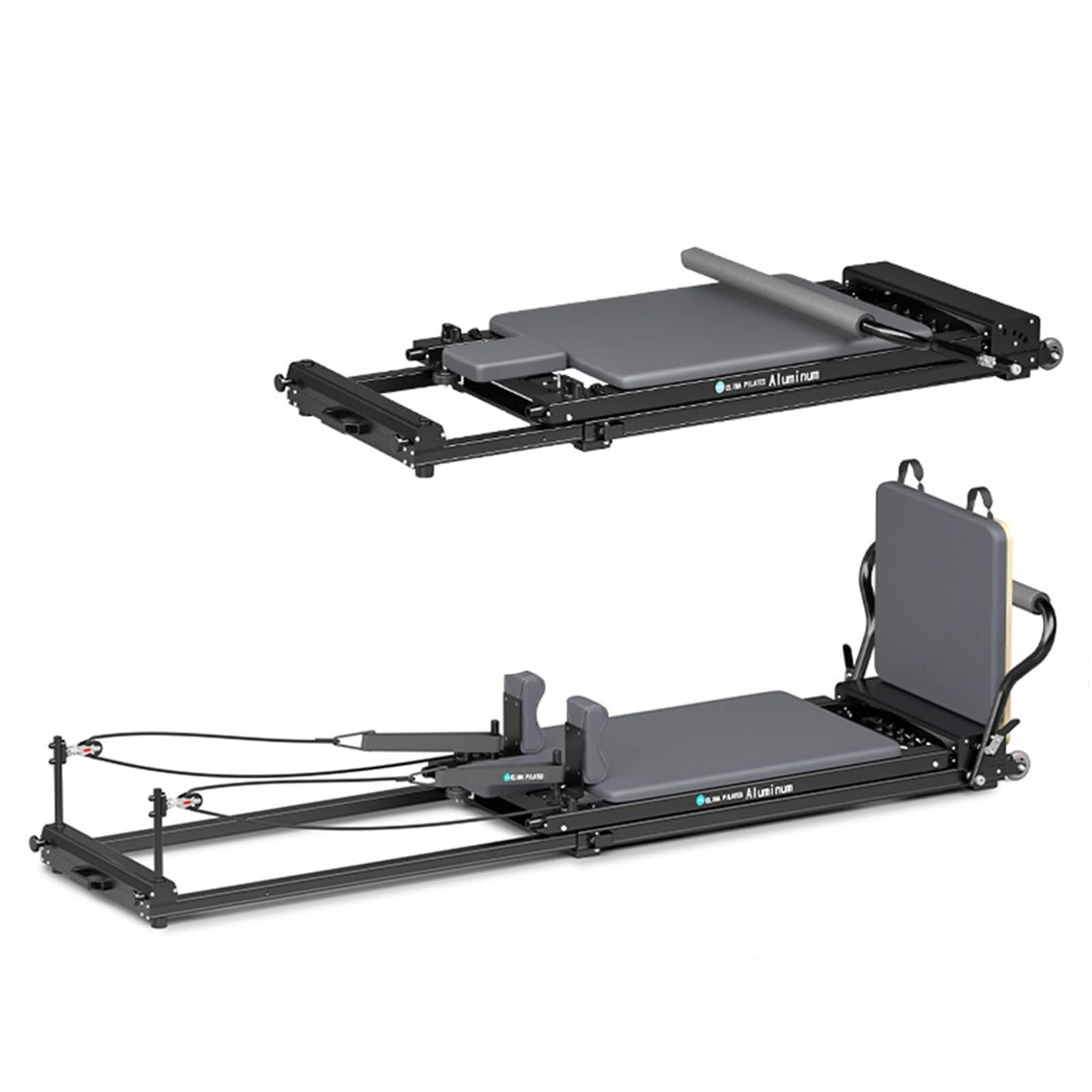 Portable Foldable Pilates Reformer with Adjustable Resistance