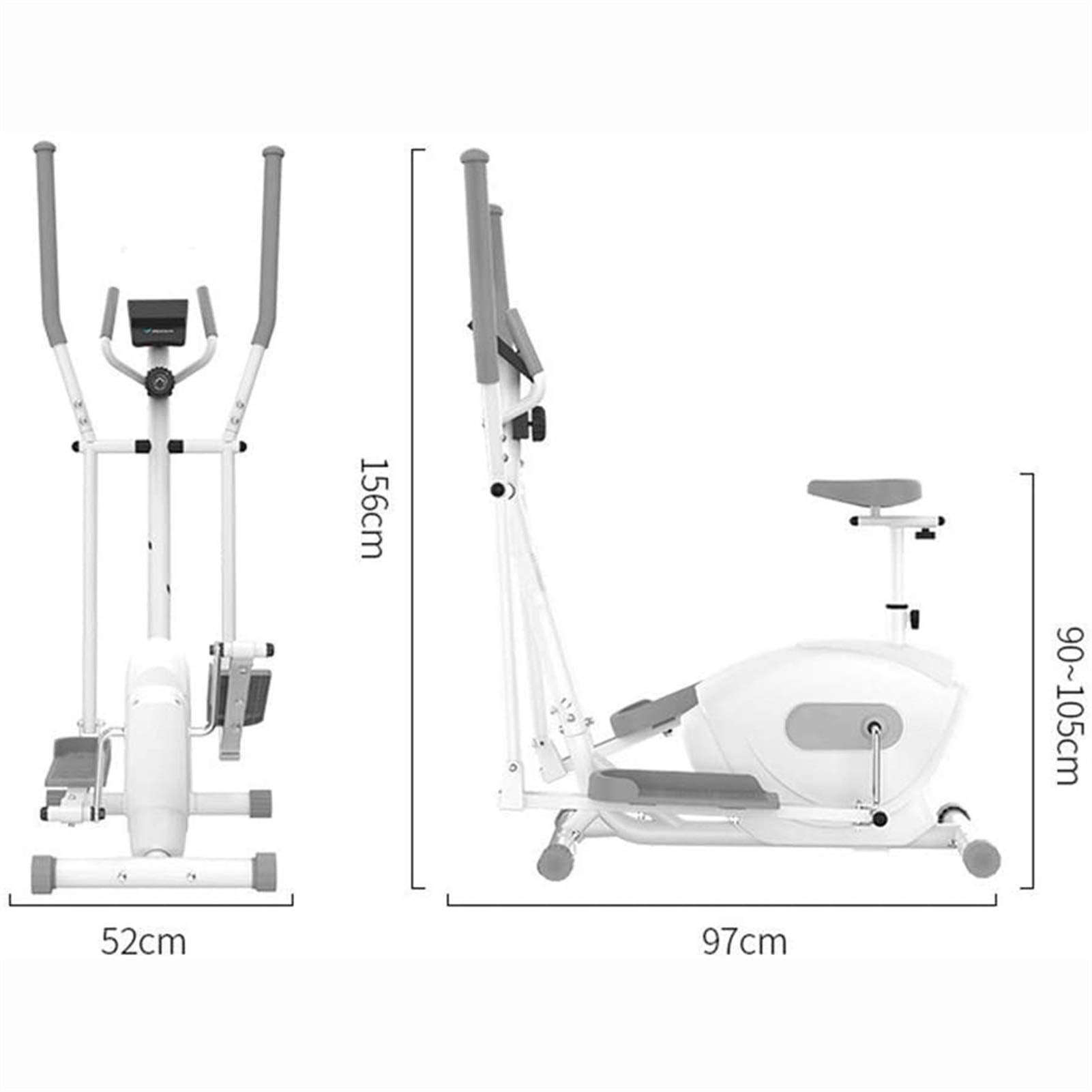 Magnetic Elliptical Cross Trainer with Stepper for Home Fitness