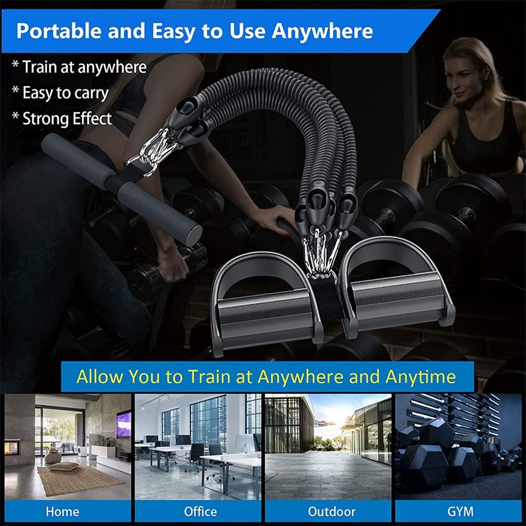 4-Tube Resistance Band Pedal Exerciser for Home Workout