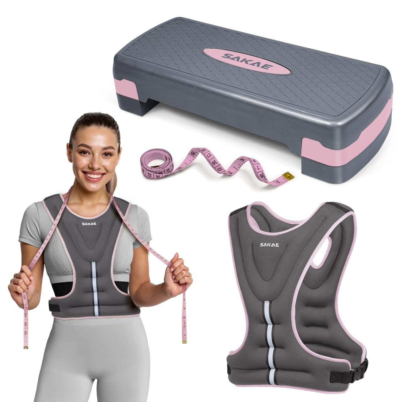 Adjustable Aerobic Step Platform Fitness Set with Accessories