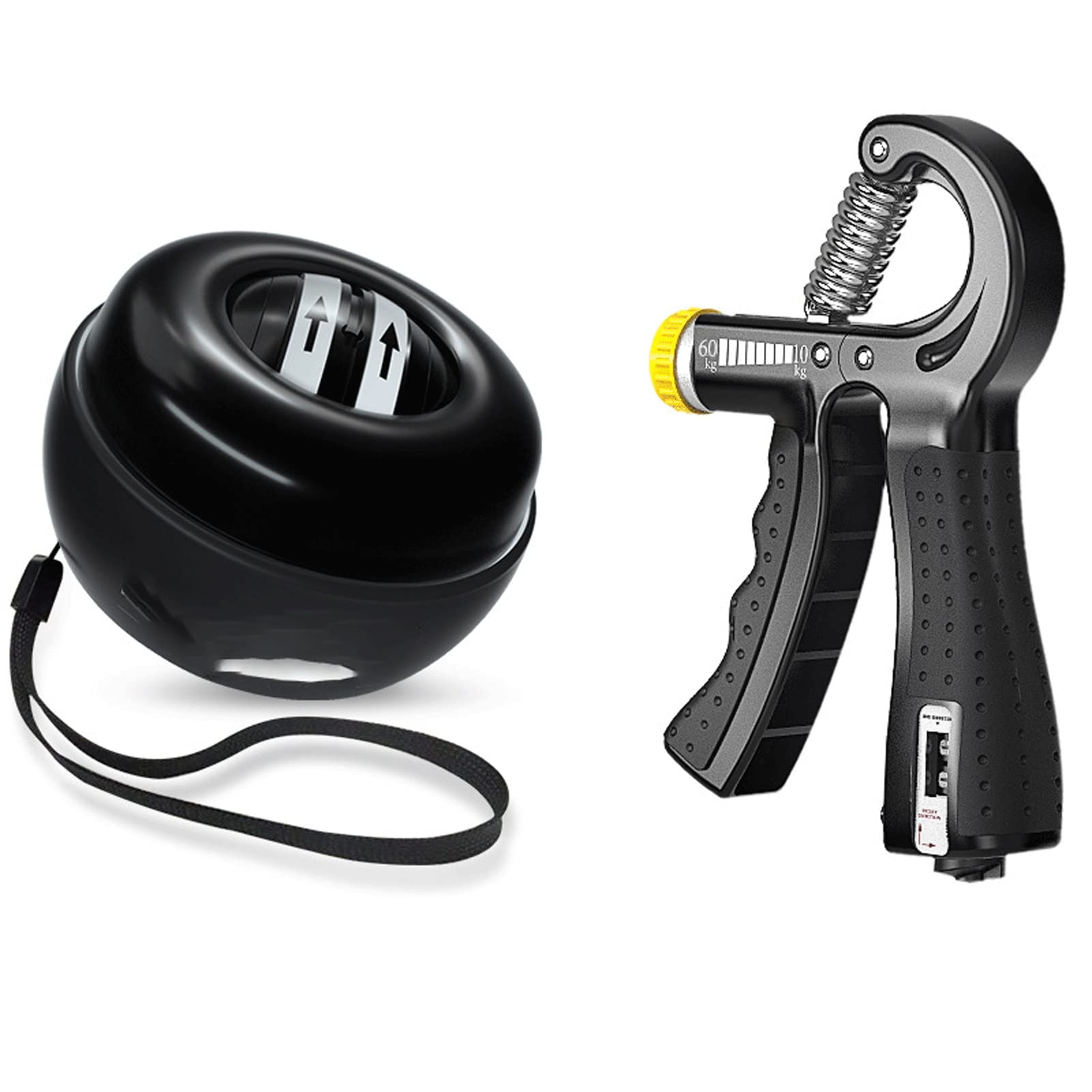 Adjustable Hand Grip Strengthener and Wrist Trainer Set
