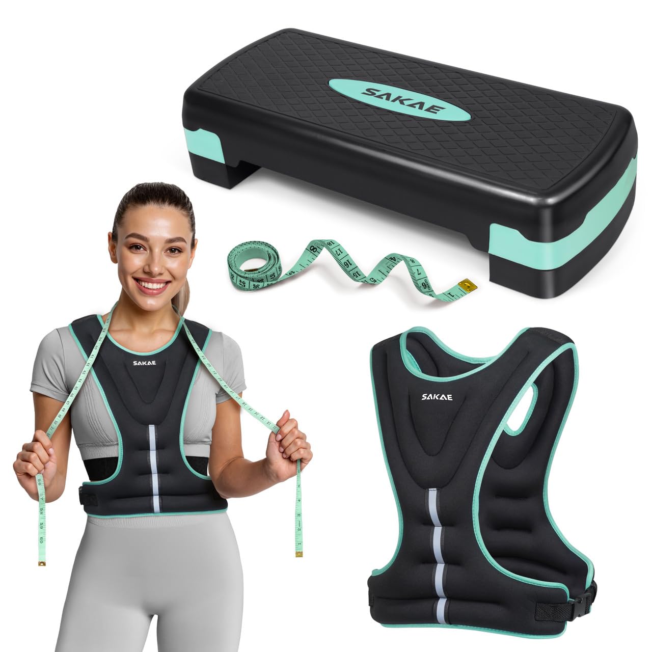 Adjustable Aerobic Step Platform Fitness Set with Accessories