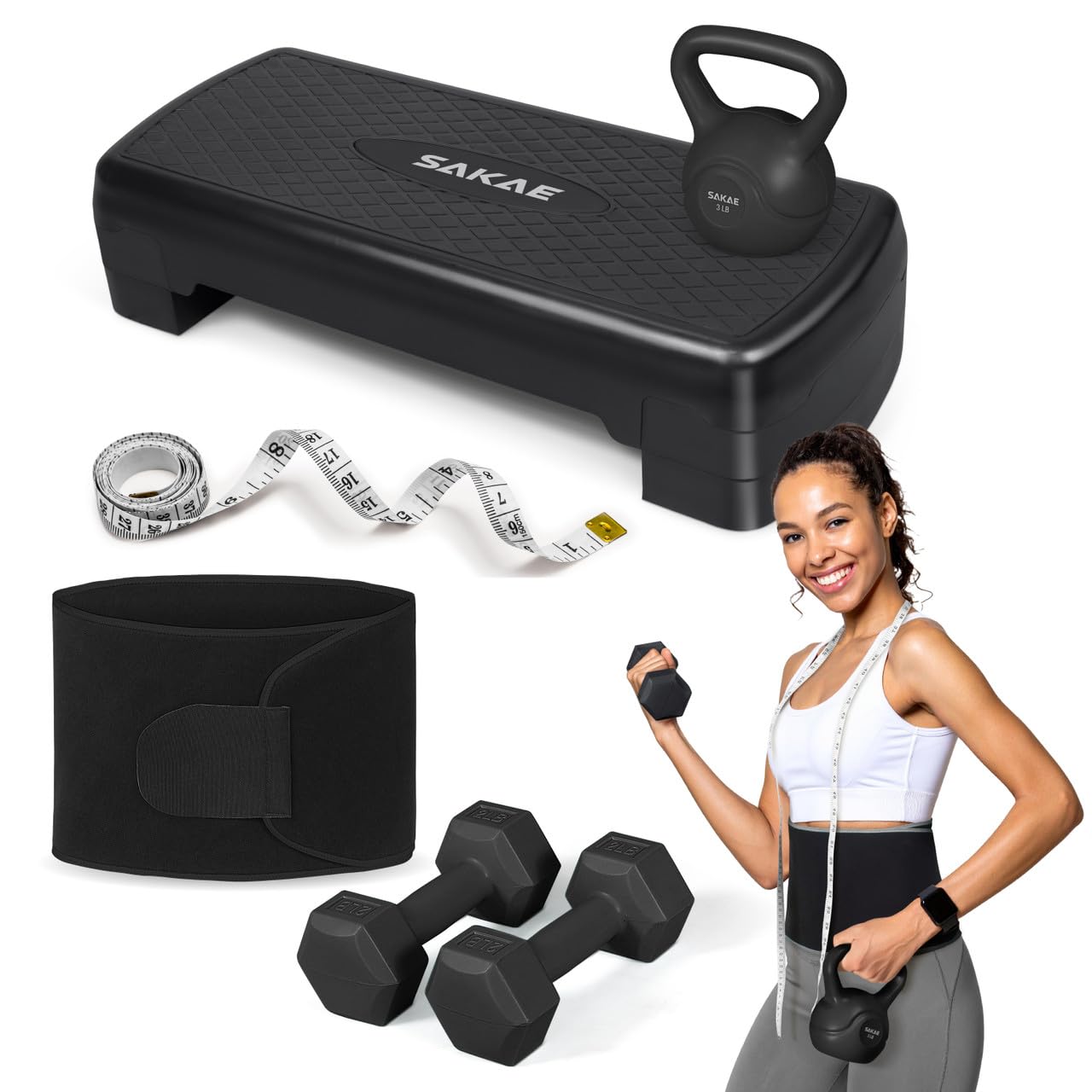 Adjustable Aerobic Step Platform Fitness Set with Accessories