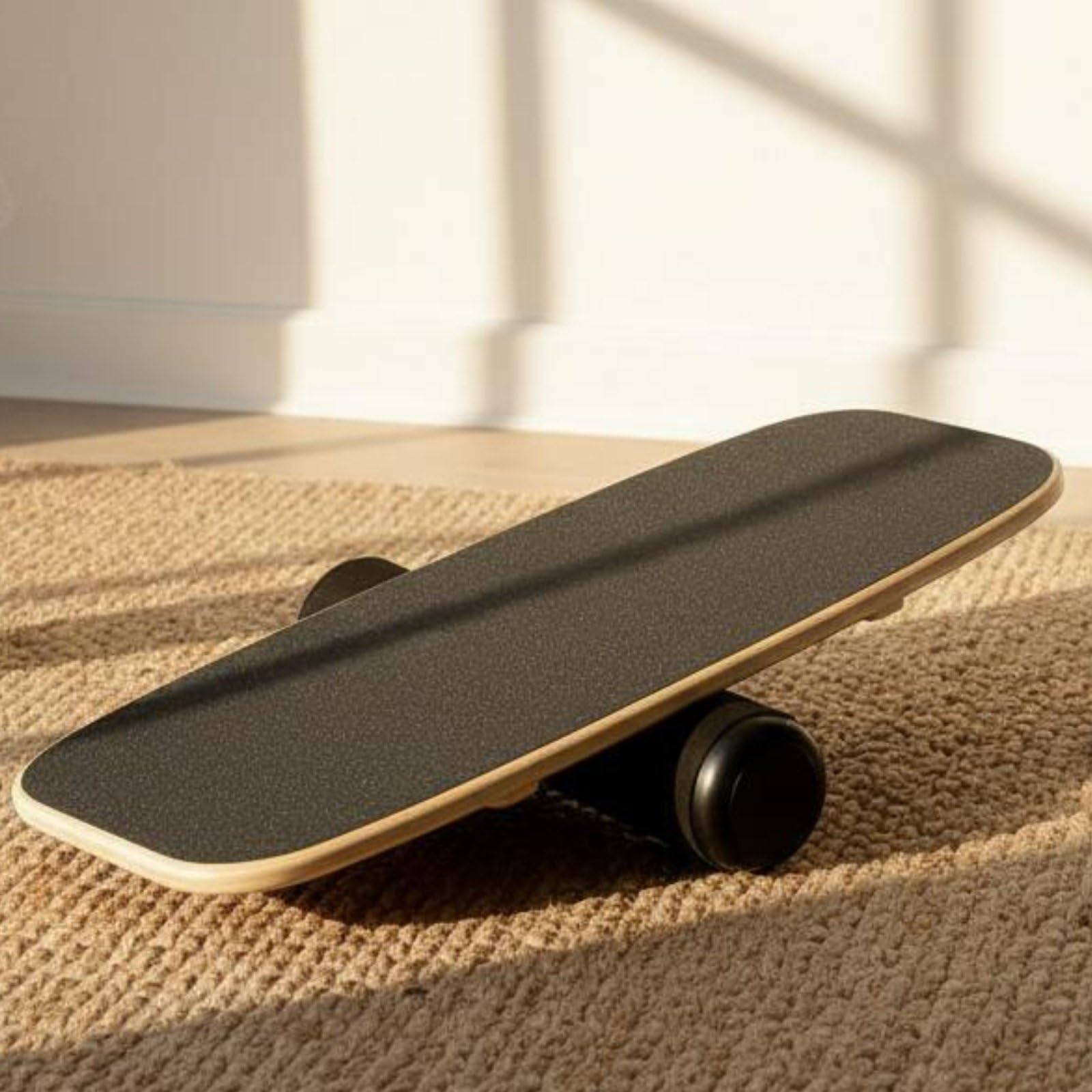 Wooden Balance Board with Roller for Stability Training