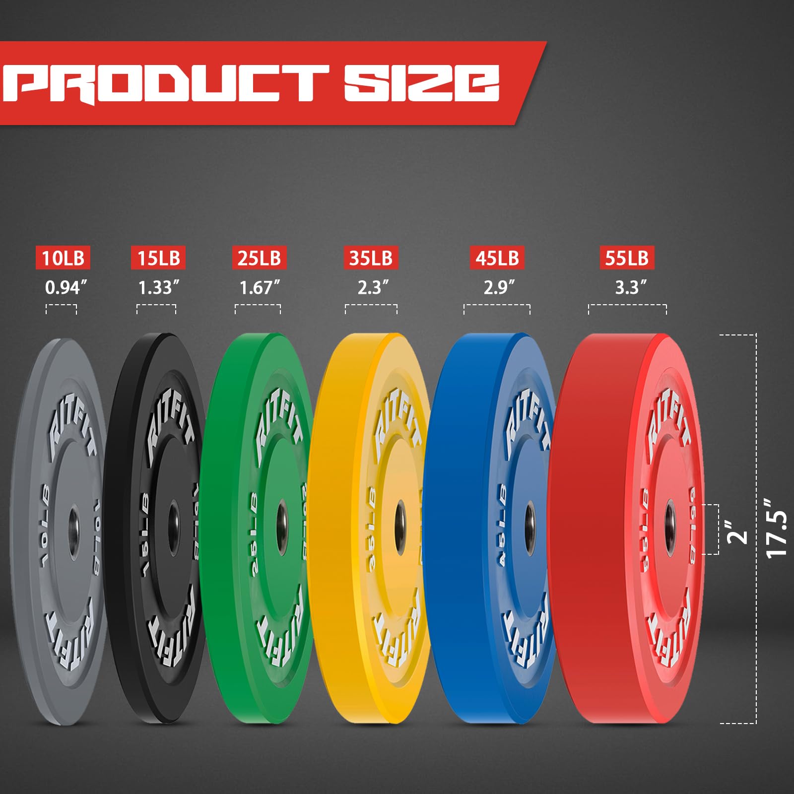 Olympic Rubber Bumper Weight Plate with Steel Insert