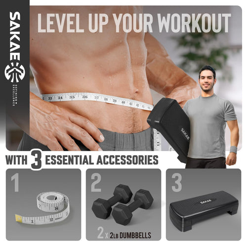 Adjustable Aerobic Step Platform Fitness Set with Accessories
