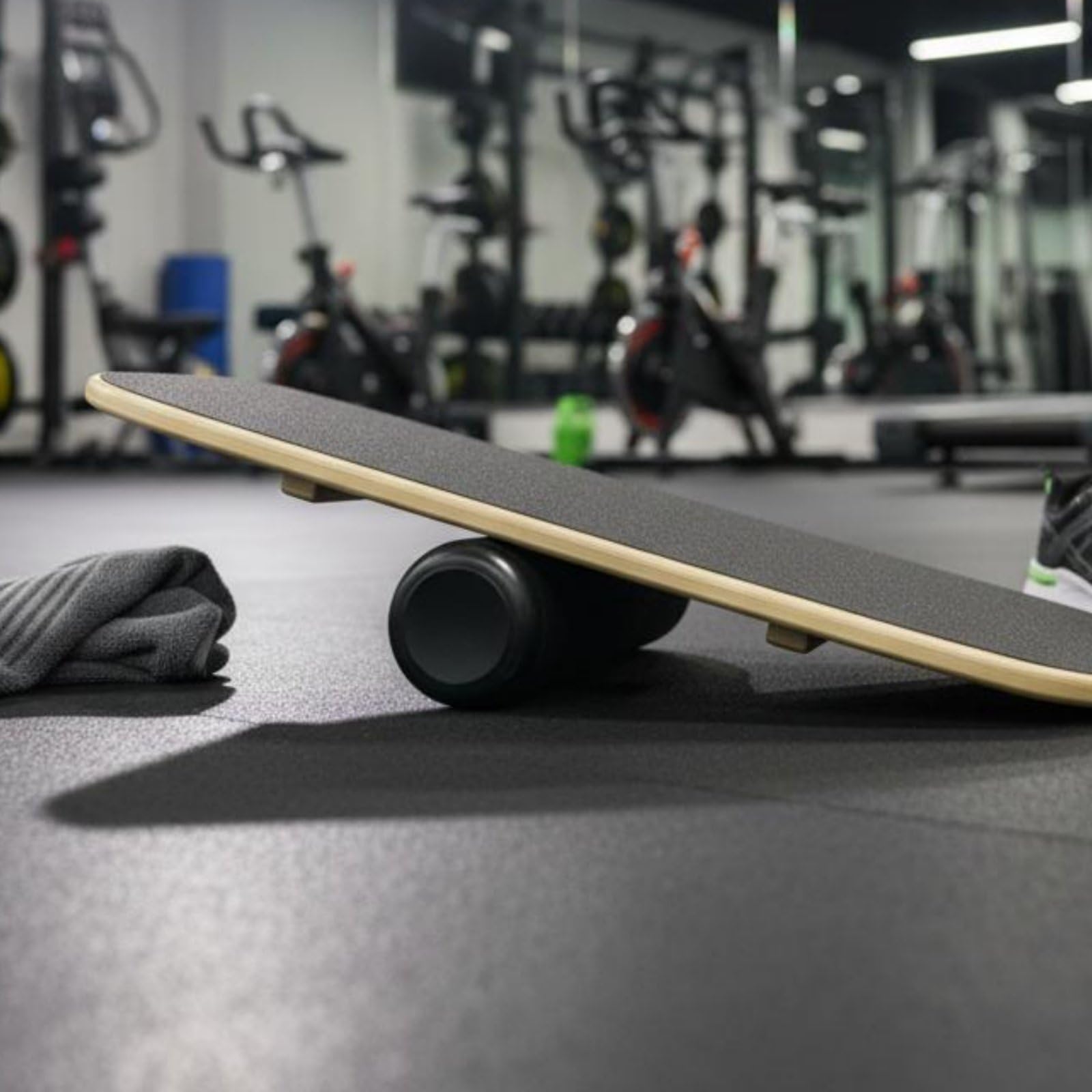 Wooden Balance Board with Roller for Stability Training