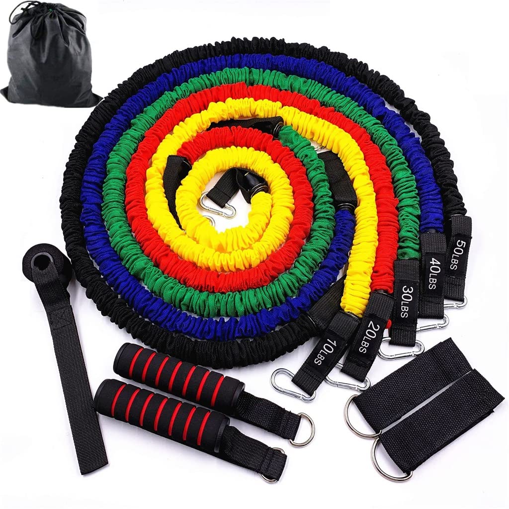 11-Piece Resistance Band Set for Strength Training, 150 lb