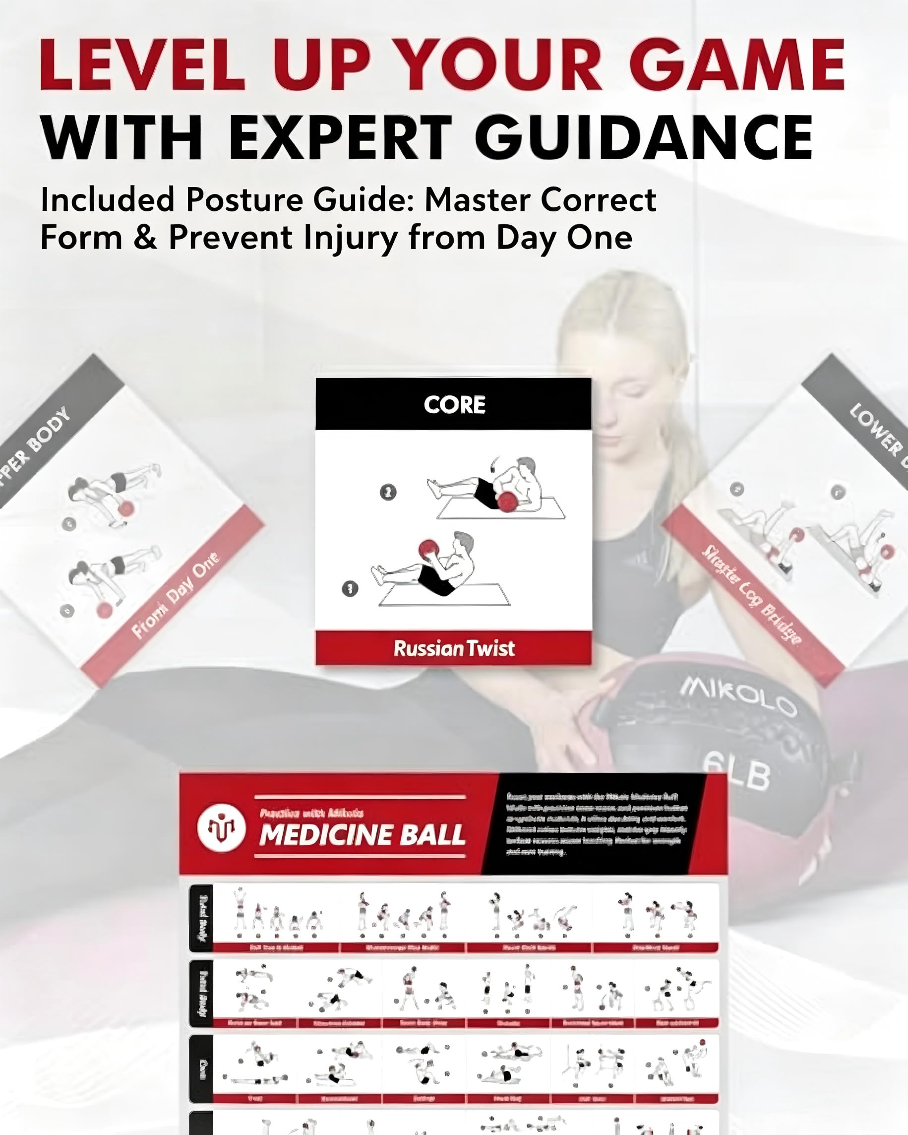 Medicine Ball and Slam Ball Set for Strength Training 10-25lb