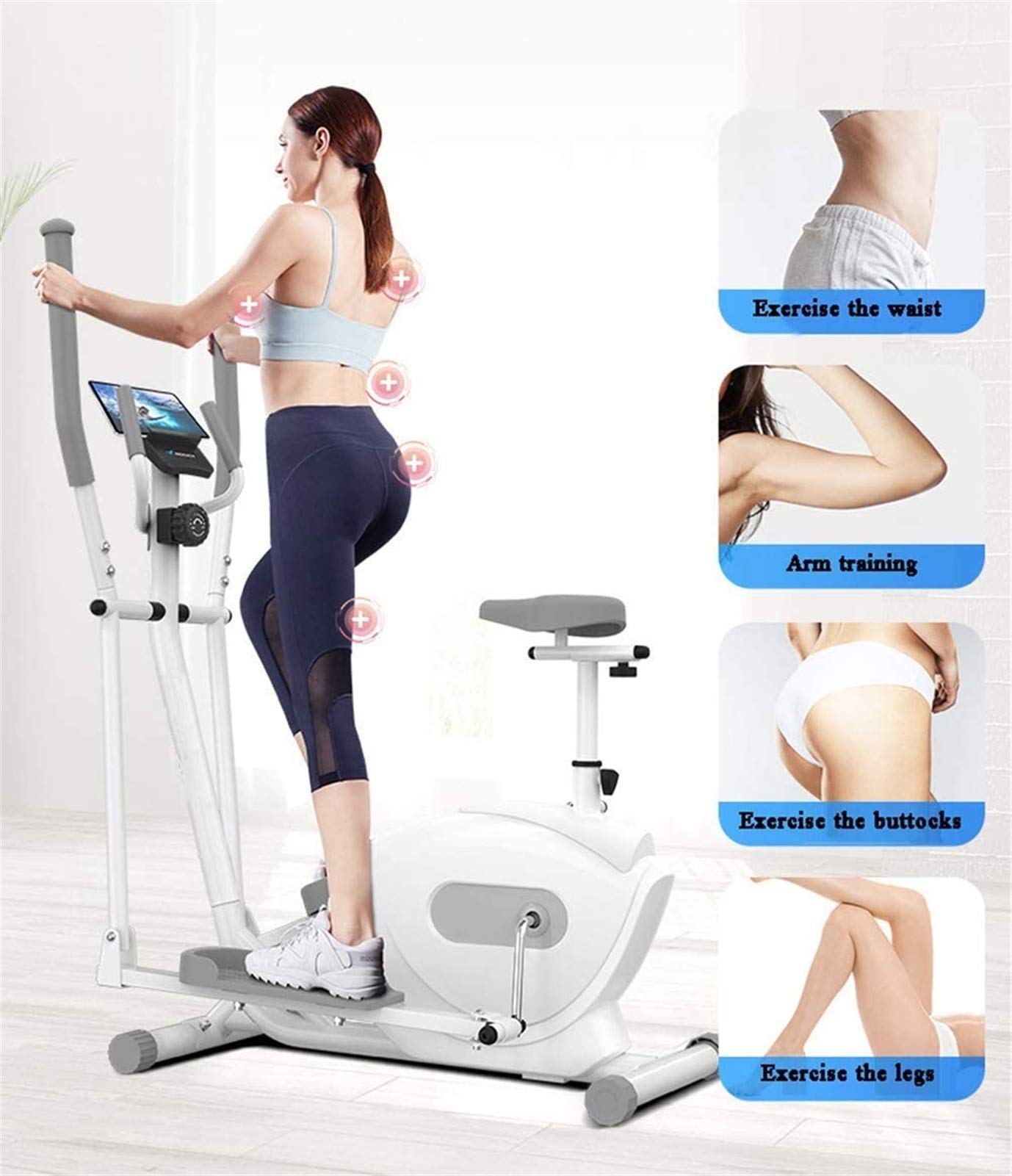 Magnetic Elliptical Cross Trainer with Stepper for Home Fitness