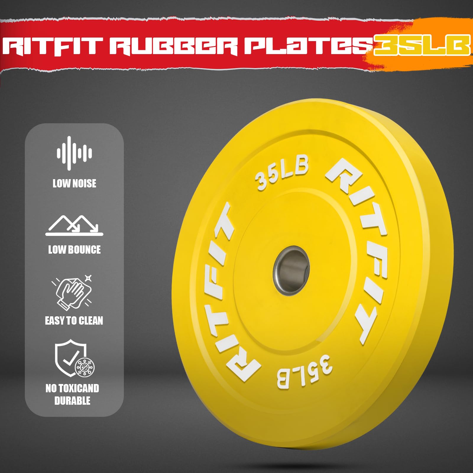 Olympic Rubber Bumper Weight Plate with Steel Insert