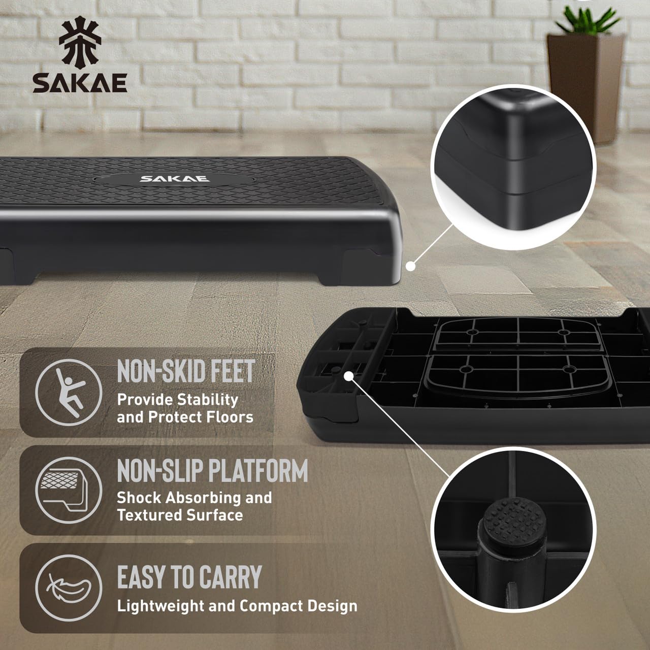 Adjustable Aerobic Step Platform Fitness Kit with Weights