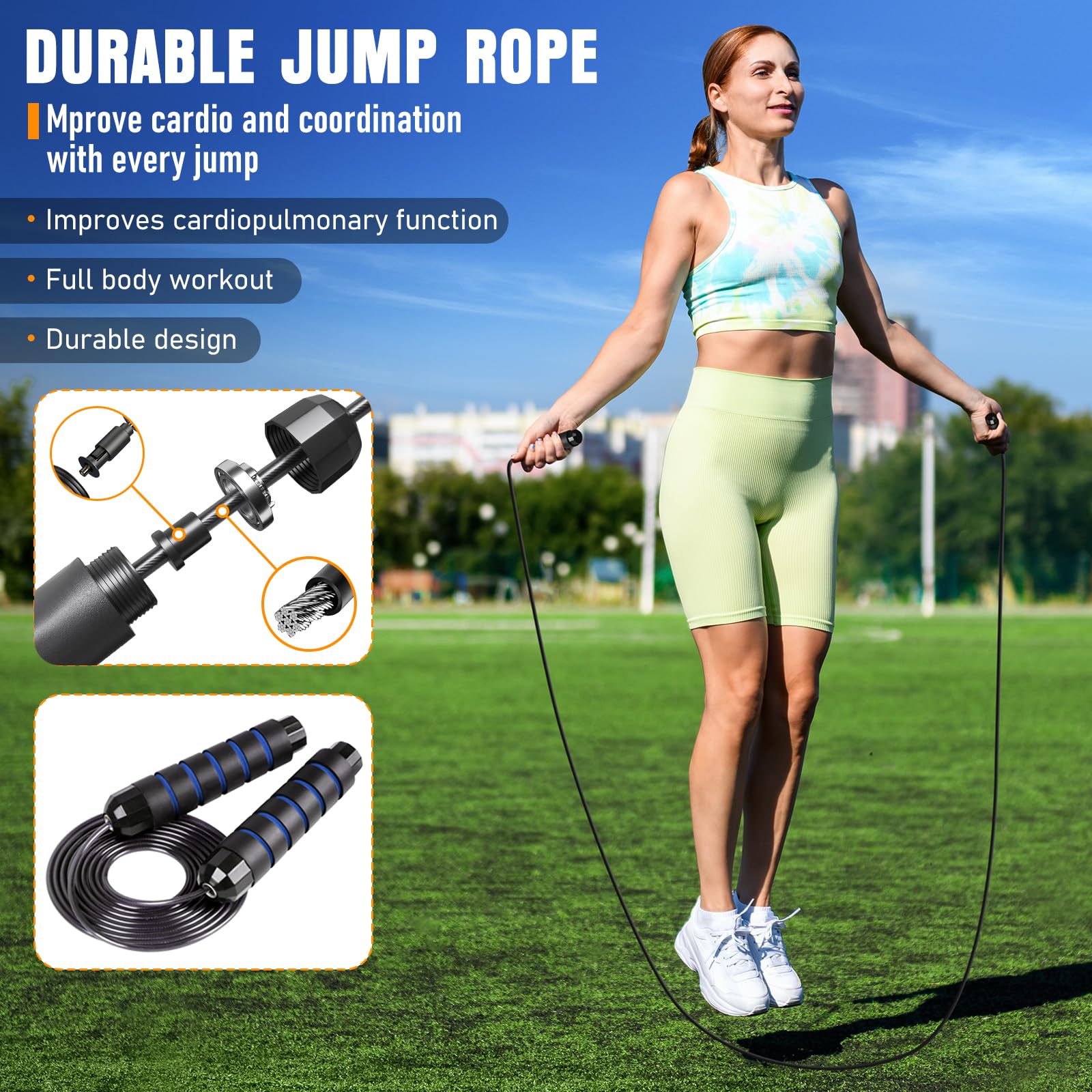 Agility Training Set with Ladder, Cones, Hurdles, Jump Rope and Parachute